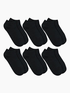Tempo -Cotton Ankle Low Cut Socks for men Pack of 6 - Breathable No Show Socks in Black Color