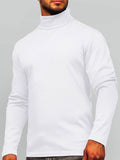 Winter white turtle neck shirt for men with full sleeves