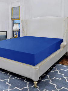 Tempo – Cotton Fitted Bed Sheet – Easy to Clean Fitted Sheets Navy Blue Color,  TBF-03
